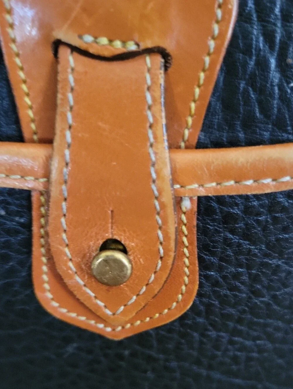 Dooney & Bourke Rare Black Pebbled Leather Calvary Spectator Bag